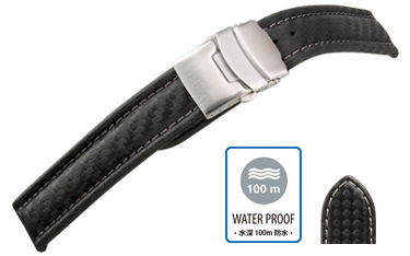 カーフ 牛革 水深100m防水 U1242 18mm 20mm 22mm 時計 ベルト 時計