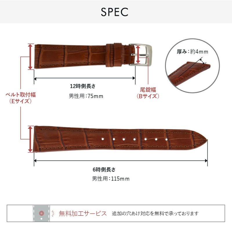 CASSIS カシス VSHAPE ブイシェイプ カーフ 牛革 時計ベルト UV443008